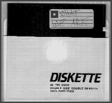 A 5.25 inch disk with an OVERKILL demo on it